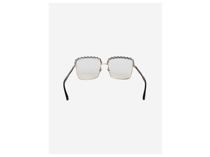 Chanel Goldene Brille mit quadratischem Gestell - Ansicht 4