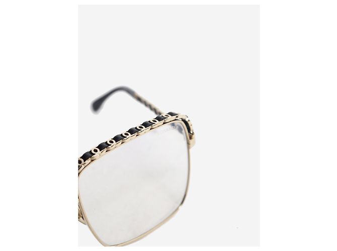Chanel Goldene Brille mit quadratischem Gestell - Ansicht 7