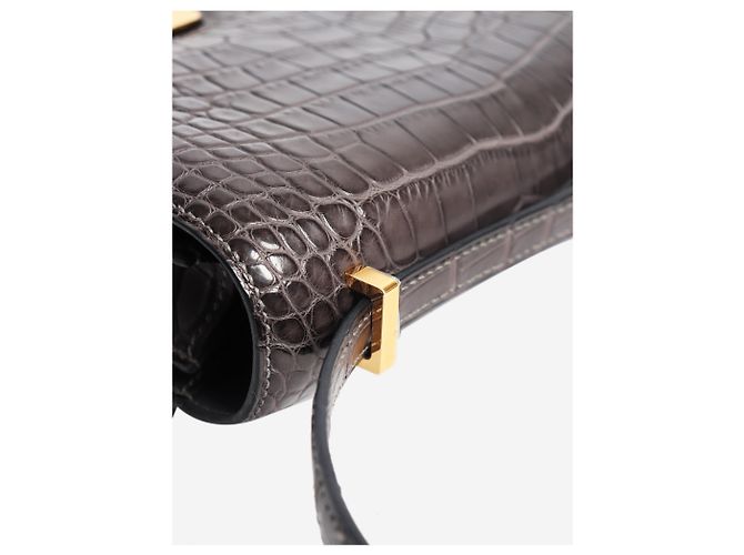 Hermès Borsa Constance in alligatore grigio scuro - vista 7