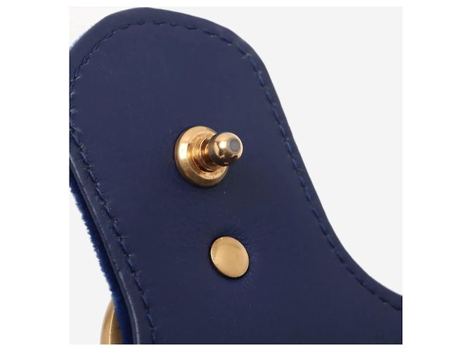 Gucci Borsa a tracolla Blue GG Marmont in velluto con catena - vista 14