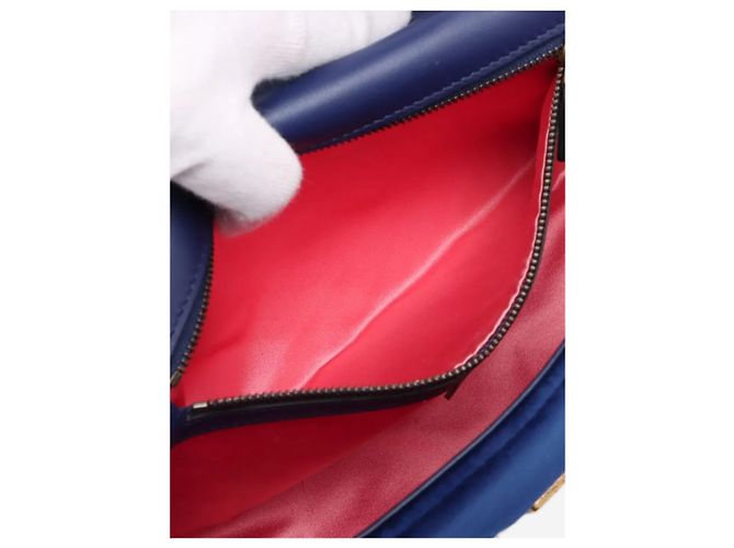 Gucci Borsa a tracolla Blue GG Marmont in velluto con catena - vista 8