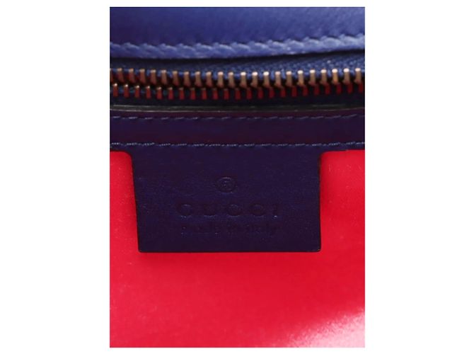 Gucci Borsa a tracolla Blue GG Marmont in velluto con catena - vista 9
