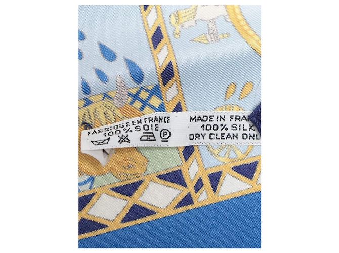 Hermès Sciarpa in seta Blue Carré 90 Le Tarot - vista 6