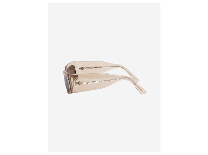 Balenciaga Gafas de sol rectangulares transparentes marrones Castaño - vista 3