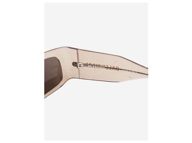 Balenciaga Gafas de sol rectangulares transparentes marrones Castaño - vista 5