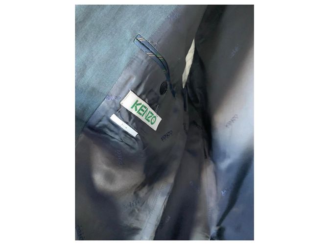 Giacca Kenzo blu navy in cotone e lino Blu scuro - vista 4