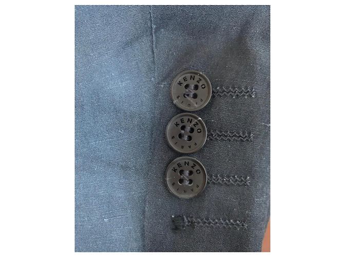 Giacca Kenzo blu navy in cotone e lino Blu scuro - vista 8