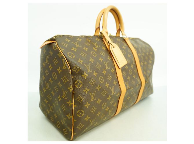 Borsa Louis Vuitton Boston Monogram Keepall 50 Marrone - vista 2