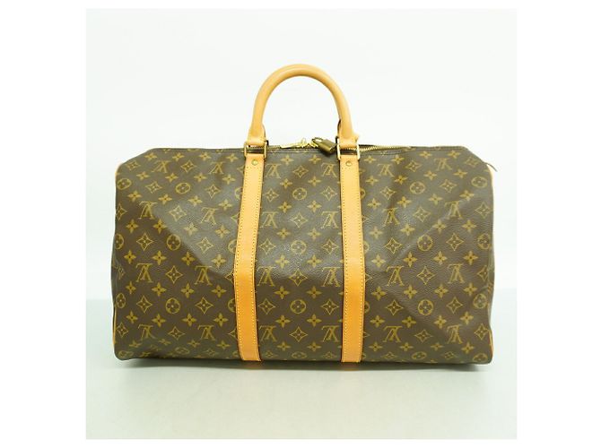 Borsa Louis Vuitton Boston Monogram Keepall 50 Marrone - vista 9
