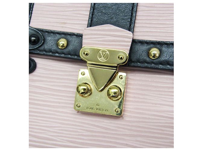 Borsa a tracolla verticale Louis Vuitton Epi Trunk Nero Rosa - vista 8