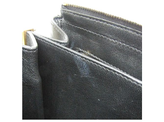 Borsa a tracolla Saint Laurent in pelle monogrammata e scamosciata Nero - vista 13