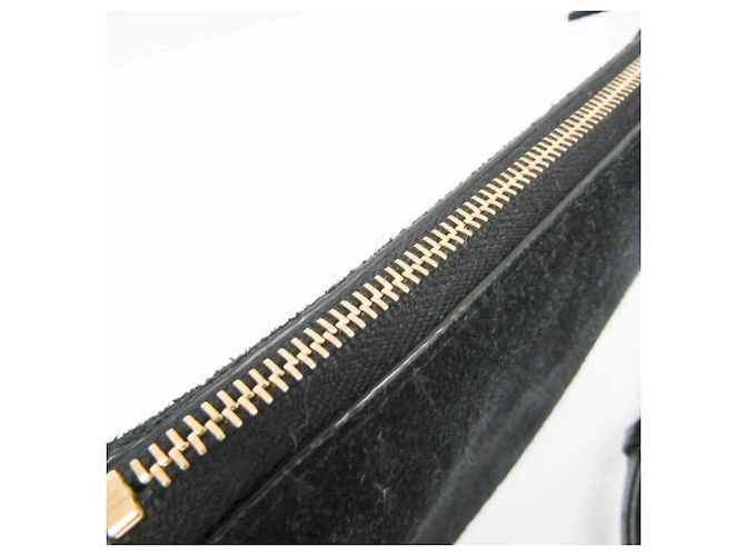 Borsa a tracolla Saint Laurent in pelle monogrammata e scamosciata Nero - vista 15