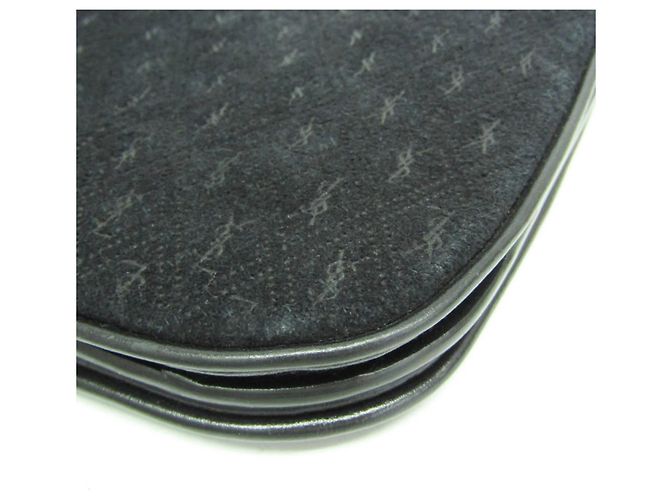 Borsa a tracolla Saint Laurent in pelle monogrammata e scamosciata Nero - vista 5