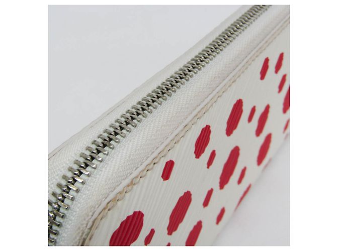 Louis Vuitton Epi LV x YK Zippy Wallet Yayoi Kusama Bianco Rosso - vista 10