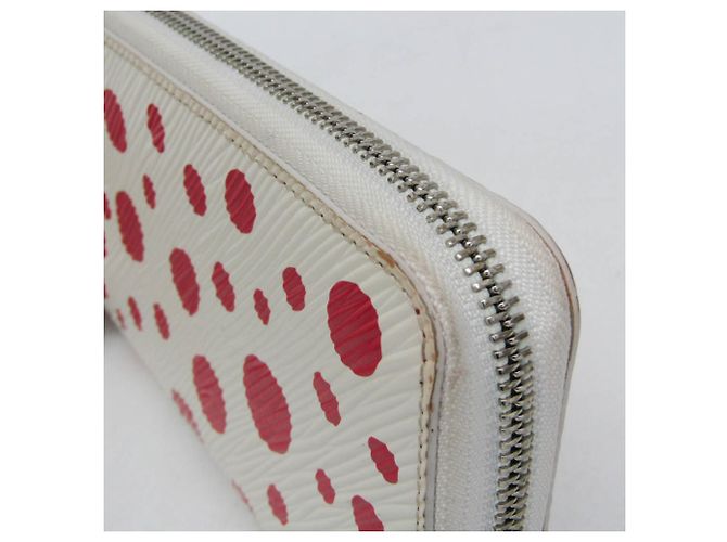 Louis Vuitton Epi LV x YK Zippy Wallet Yayoi Kusama Bianco Rosso - vista 9
