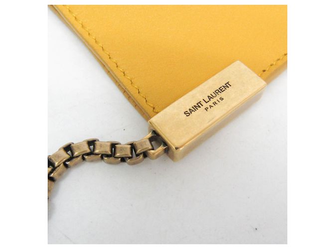 Piccola borsa a tracolla Hobo con catena Saint Laurent Giallo - vista 13