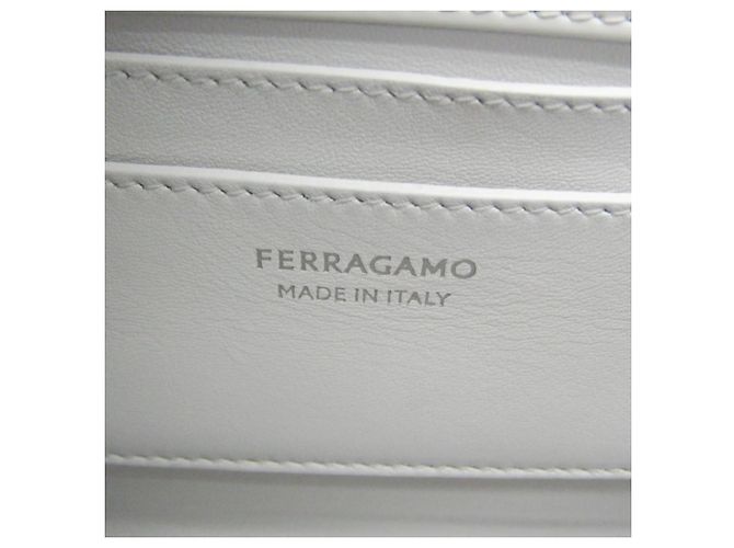 Borsa Salvatore Ferragamo Gancini Wanda Bianco - vista 15