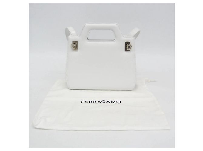 Borsa Salvatore Ferragamo Gancini Wanda Bianco - vista 2