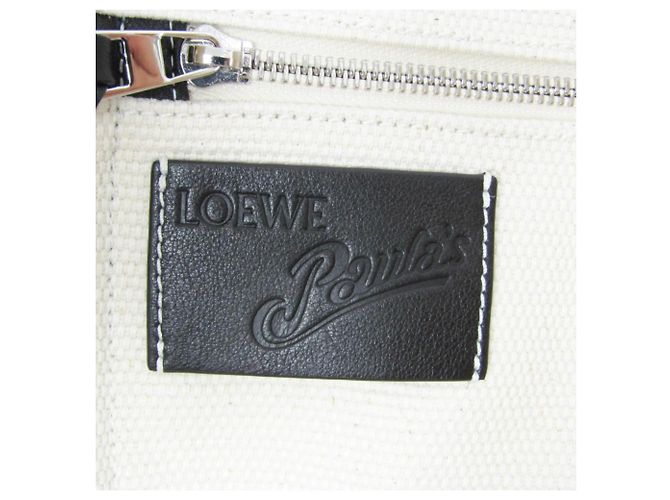 Loewe Paula's Ibiza Canvas und Leder Tote Bag Schwarz Aus weiß - Ansicht 11
