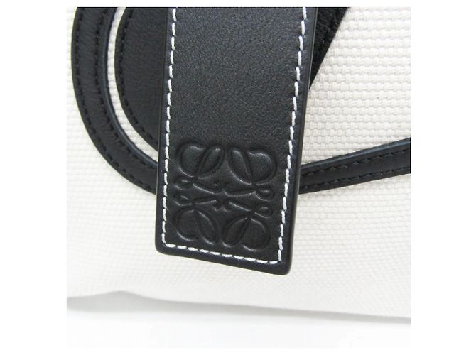 Loewe Paula's Ibiza Canvas und Leder Tote Bag Schwarz Aus weiß - Ansicht 9