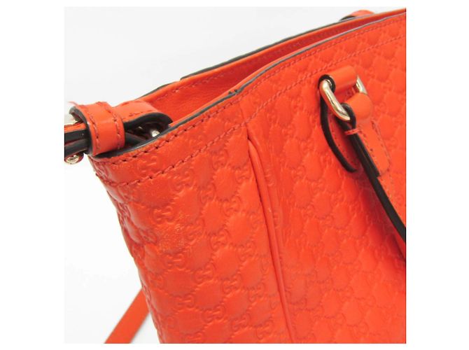 Borsa a mano/Borsa a tracolla in pelle MicroGuccissima arancione Gucci - vista 8