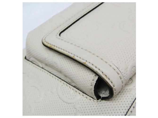 Gucci GG Prägedesign Weiße Leder Bauchtasche/Umhängetasche - Ansicht 10