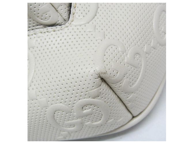 Gucci GG Prägedesign Weiße Leder Bauchtasche/Umhängetasche - Ansicht 13