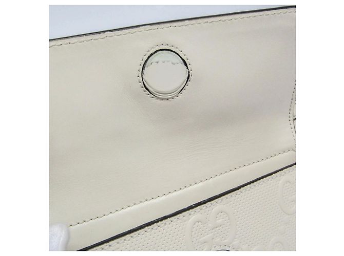 Gucci GG Prägedesign Weiße Leder Bauchtasche/Umhängetasche - Ansicht 16