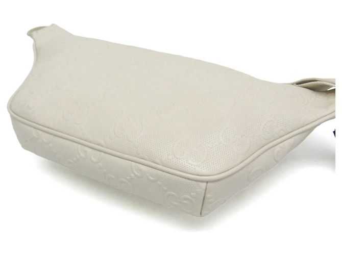 Gucci GG Prägedesign Weiße Leder Bauchtasche/Umhängetasche - Ansicht 4