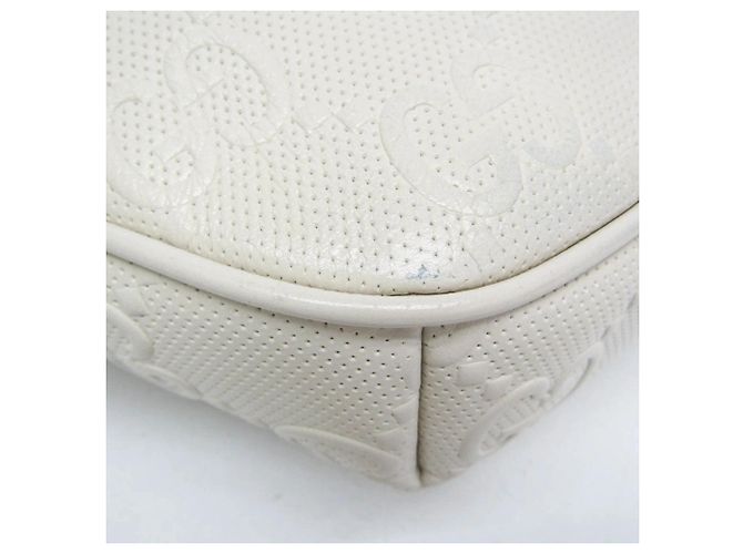 Gucci GG Prägedesign Weiße Leder Bauchtasche/Umhängetasche - Ansicht 5