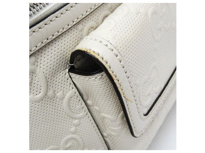 Gucci GG Prägedesign Weiße Leder Bauchtasche/Umhängetasche - Ansicht 9