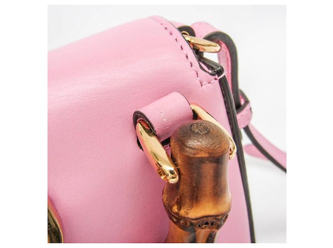 Borsa in pelle da donna Gucci Bamboo 702106 Rosa - vista 11