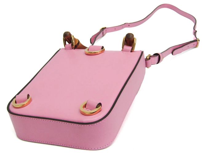 Borsa in pelle da donna Gucci Bamboo 702106 Rosa - vista 4