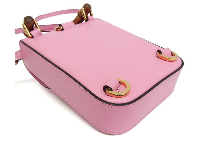 Borsa in pelle da donna Gucci Bamboo 702106 Rosa - vista 5