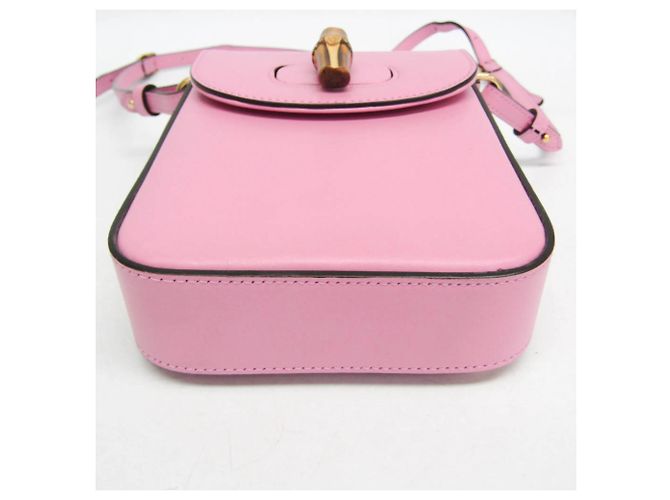 Borsa in pelle da donna Gucci Bamboo 702106 Rosa - vista 6