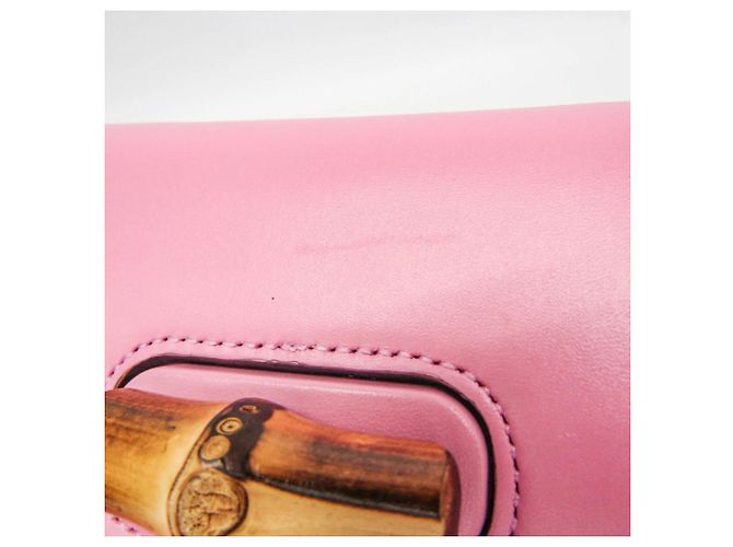 Borsa in pelle da donna Gucci Bamboo 702106 Rosa - vista 9