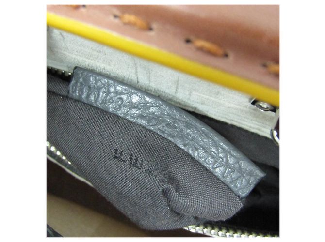 Borsa Fendi Selleria Peekaboo Fit Mini Marrone Bianco - vista 16