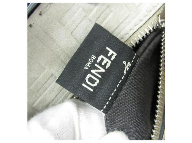 Borsa Fendi Selleria Peekaboo Fit Mini Marrone Bianco - vista 17