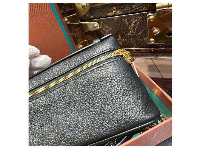 Borsa a tracolla in pelle nera Loro Piana Nero - vista 6