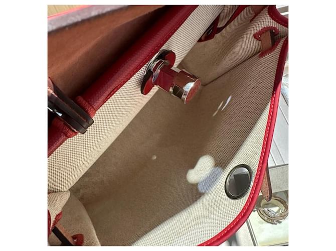 Borsa Hermès Herbag 31 Bianco Rosso - vista 8