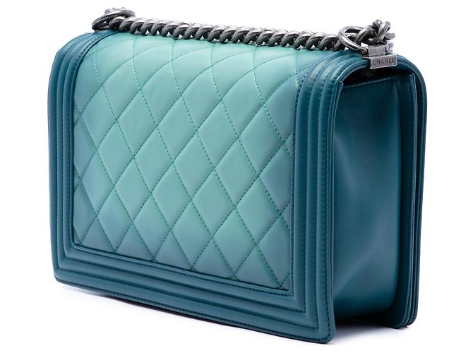 Chanel Blue Medium Quilted Calfskin Ombre Boy Flap Turchese - vista 2