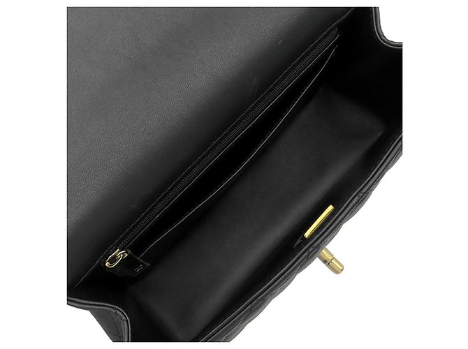 Chanel Black Mini Rectangular Classic Lambskin Lion Charm Top Handle Flap Nero - vista 4