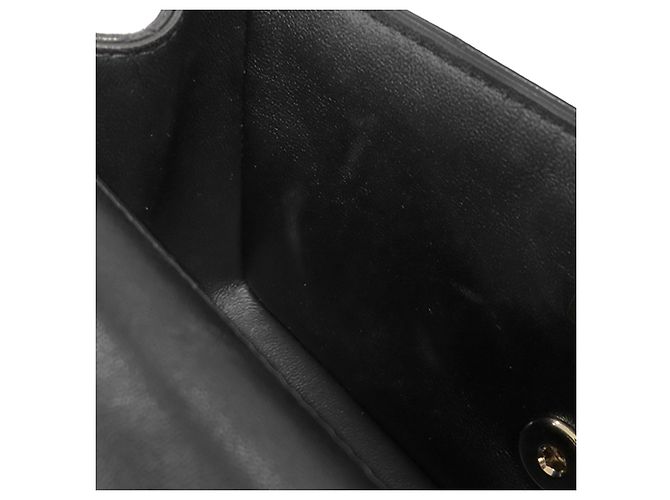 Chanel Black Mini Rectangular Classic Lambskin Lion Charm Top Handle Flap Nero - vista 9