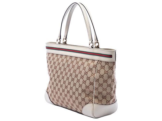 Gucci Mayfair Tote aus beigem GG Canvas - Ansicht 2