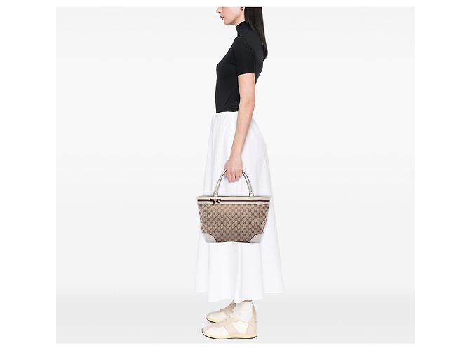 Gucci Mayfair Tote aus beigem GG Canvas - Ansicht 6
