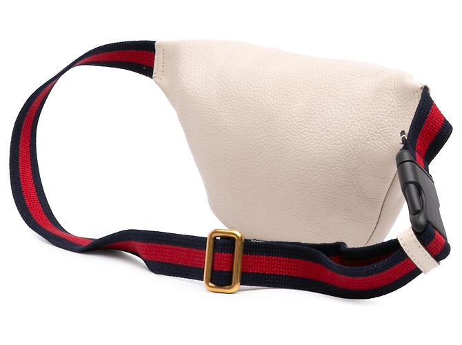 Borsa a tracolla Gucci in pelle di vitello a grana piccola bianca con logo - vista 2