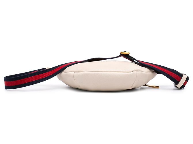 Borsa a tracolla Gucci in pelle di vitello a grana piccola bianca con logo - vista 3