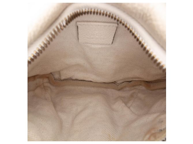Borsa a tracolla Gucci in pelle di vitello a grana piccola bianca con logo - vista 4