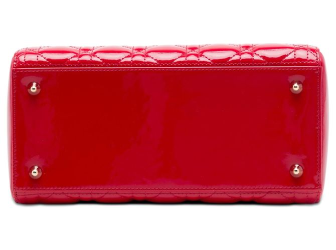 Lady Dior Cannage Dior rot Lackleder Medium - Ansicht 3