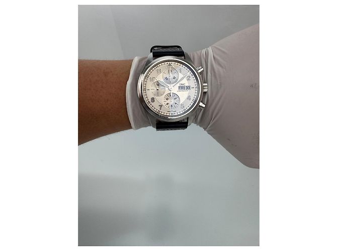 IWC Pilot's Watch Spitfire Chronograph IW371702 Quadrante Bianco/Argento Automatico 42mm Nero Silver hardware - vista 11